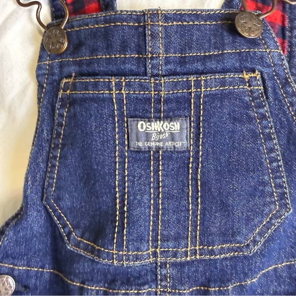 OshKosh B'gosh Dark Blue Overalls with Red Accents - Picture 4 of 10